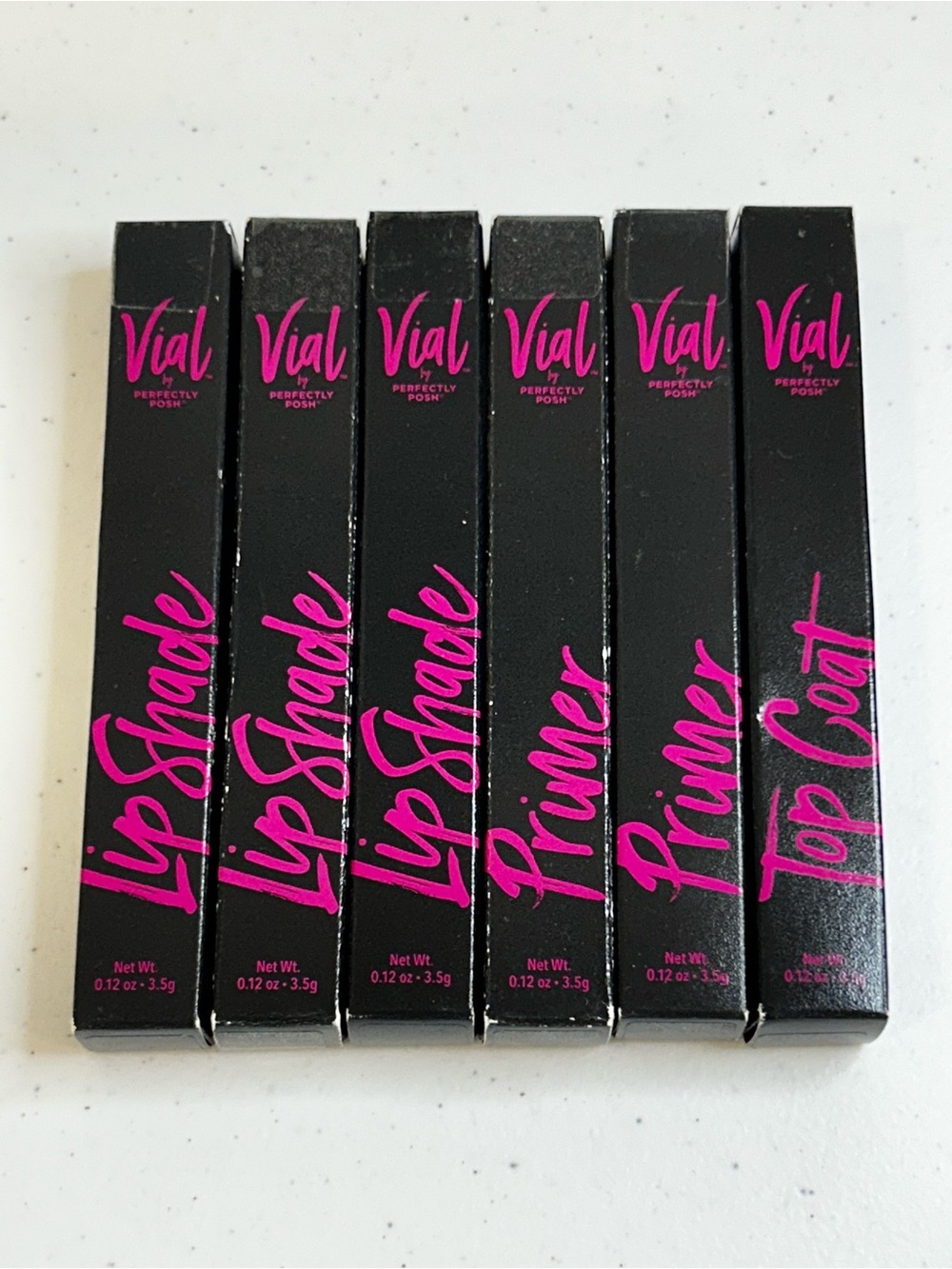 Perfectly Posh | Vial Lip Shade, Primer & Top Coat Set of 6